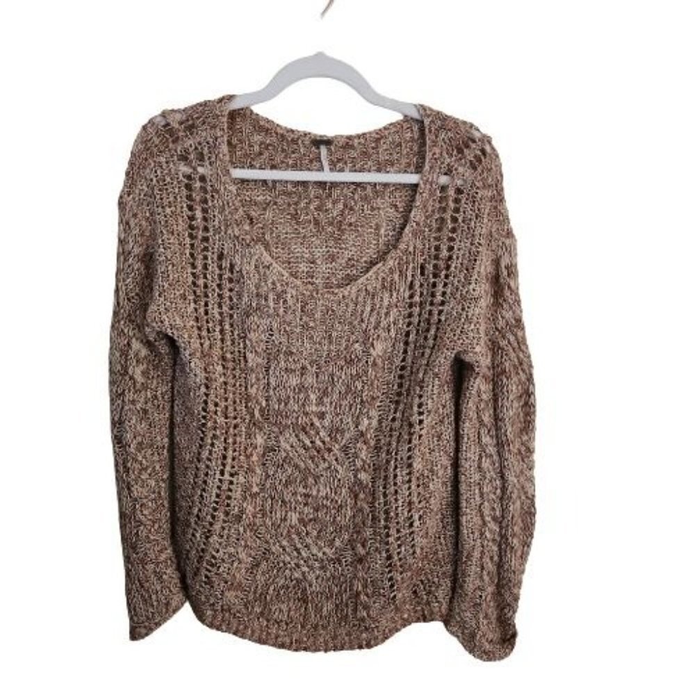 Free People Pegasus Yarn West End Pullover Sweater Strawberry Combo Size S
